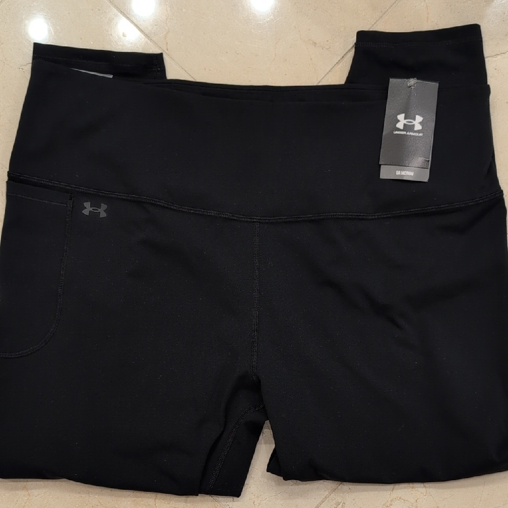 Under Armour Plus Women's Black Leggings Size 3X High Rise Fitted Ankle Legging